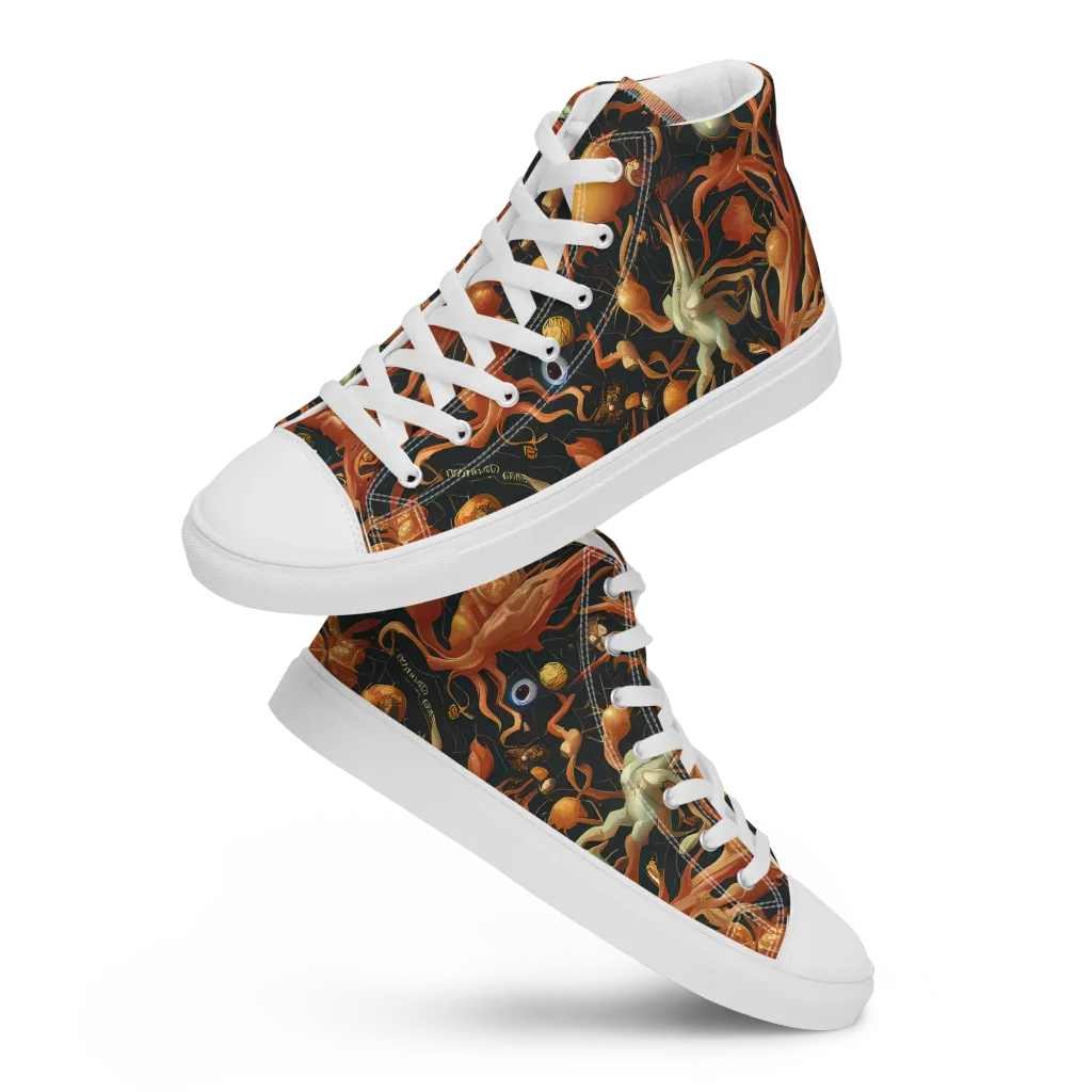 Bosschaert's Nebula on Women's High Top Canvas Shoes — Front