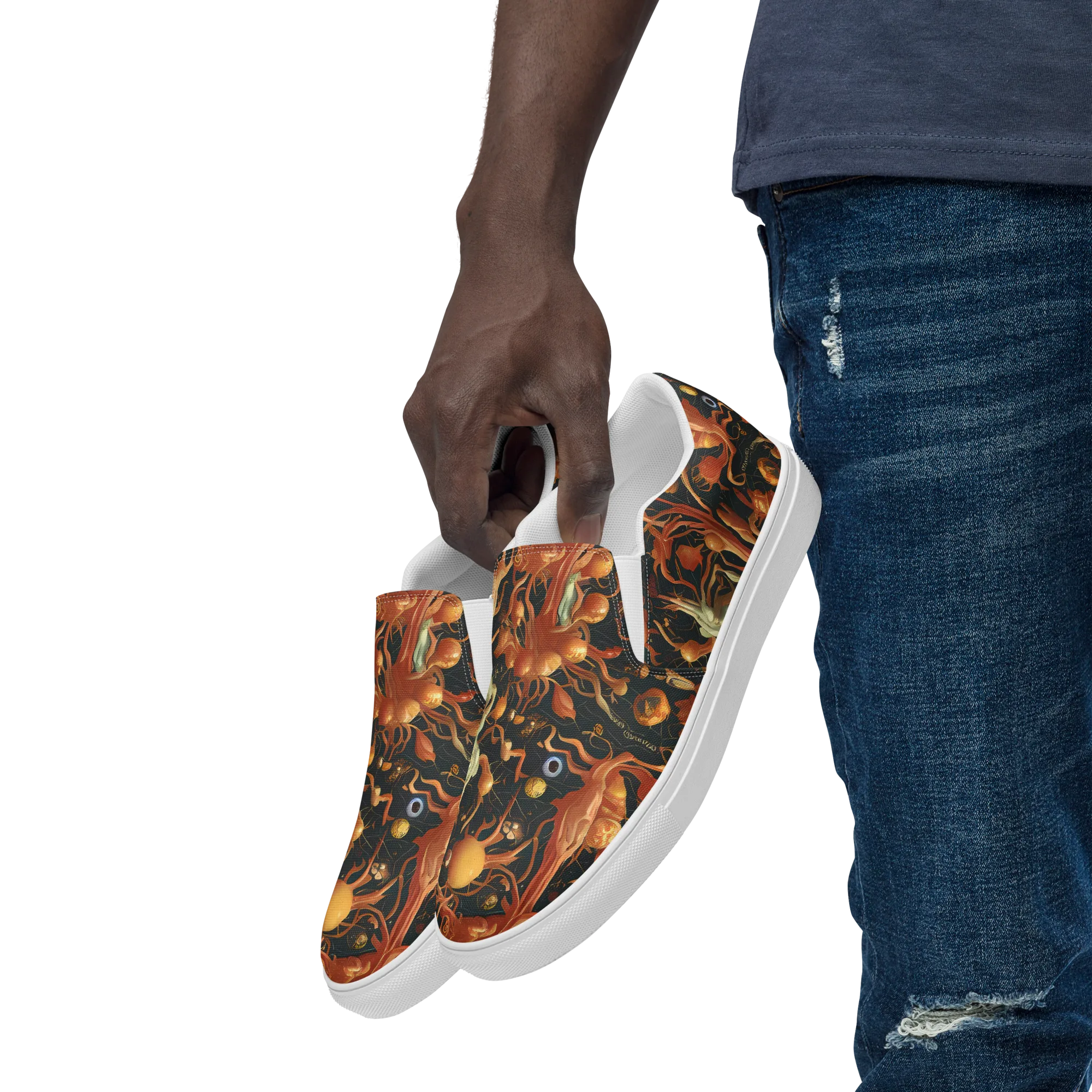 Bosschaert's Nebula on Men's Slip-On Canvas Shoes — Left Front