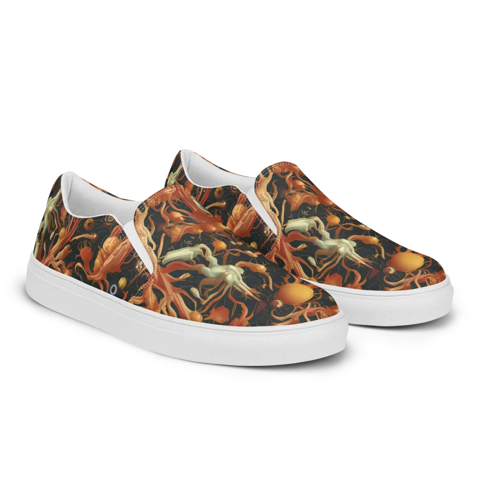 Bosschaert's Nebula on Women's Slip-On Canvas Shoes — Right Front
