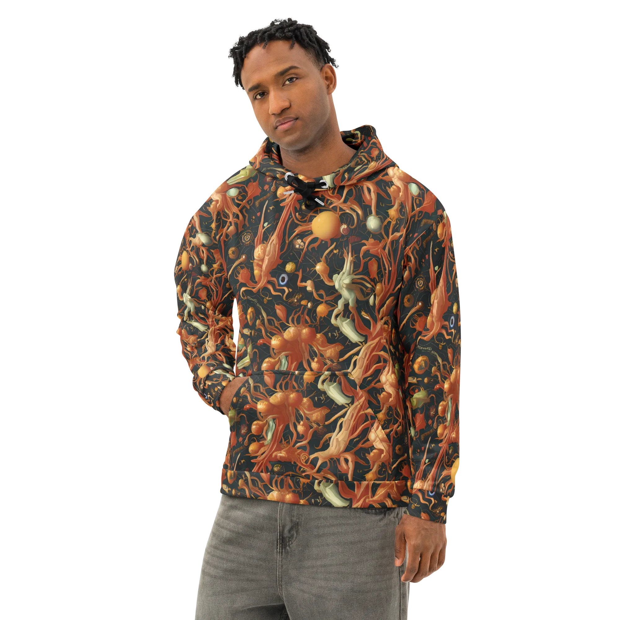 Bosschaert's Nebula on Cotton Hoodie — Left Front