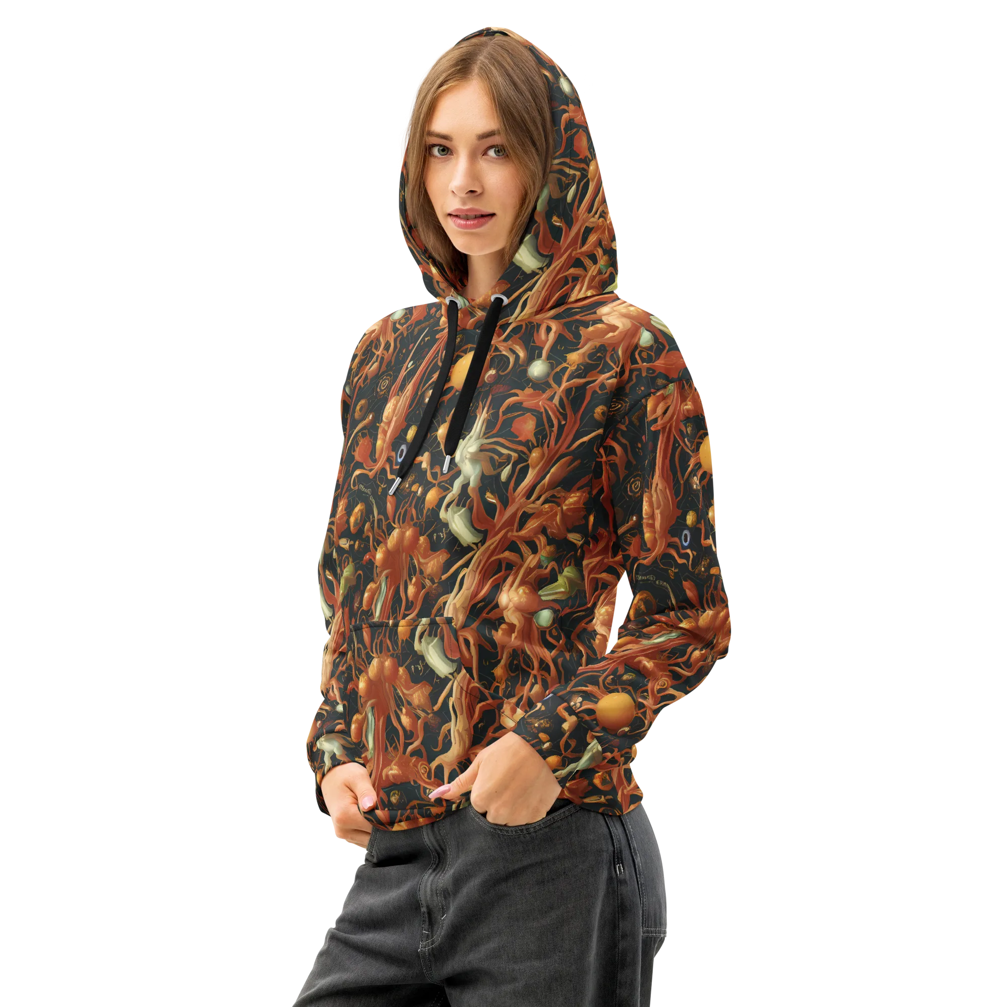 Bosschaert's Nebula on Cotton Hoodie — Left Front