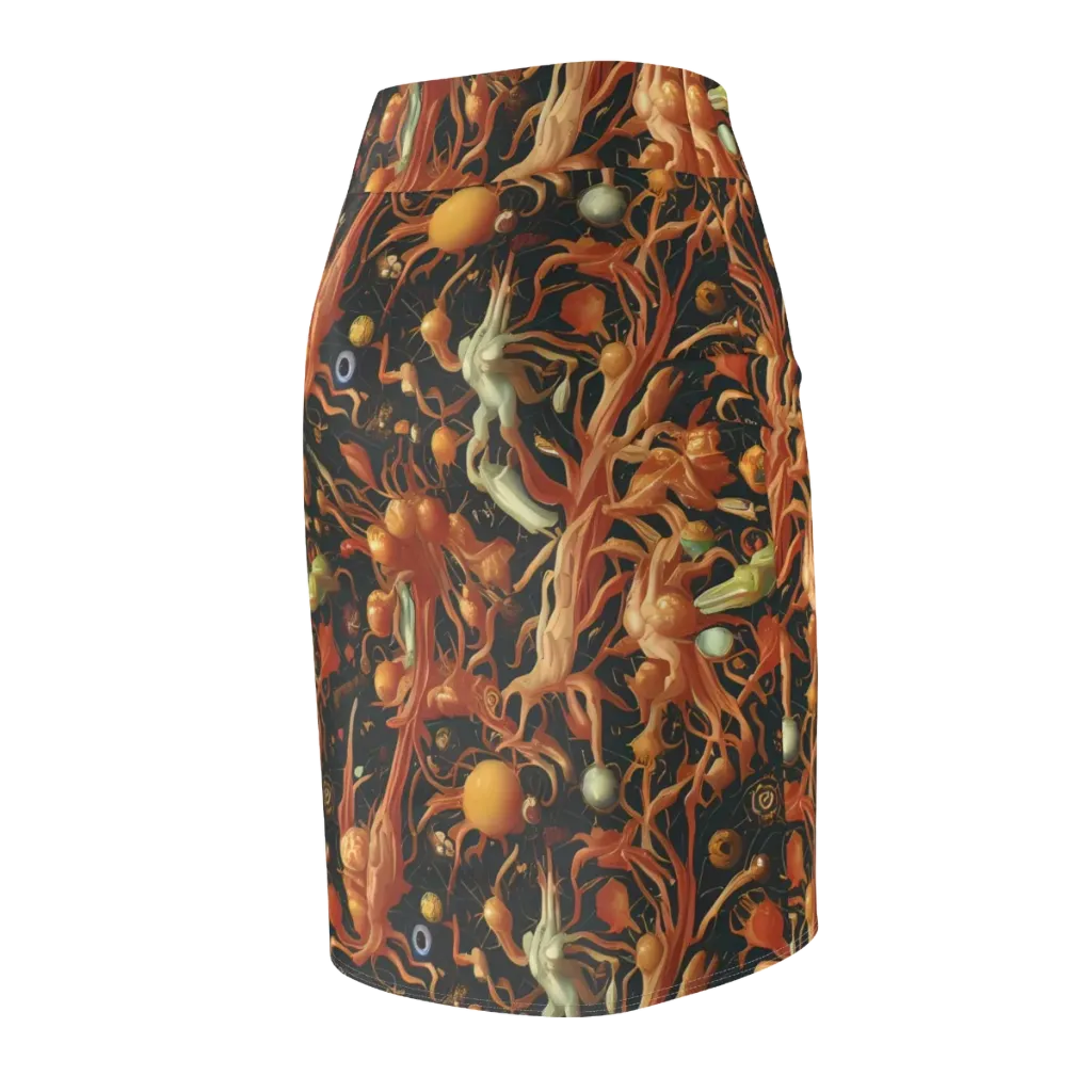 Bosschaert's Nebula on Pencil Skirt — Back Side