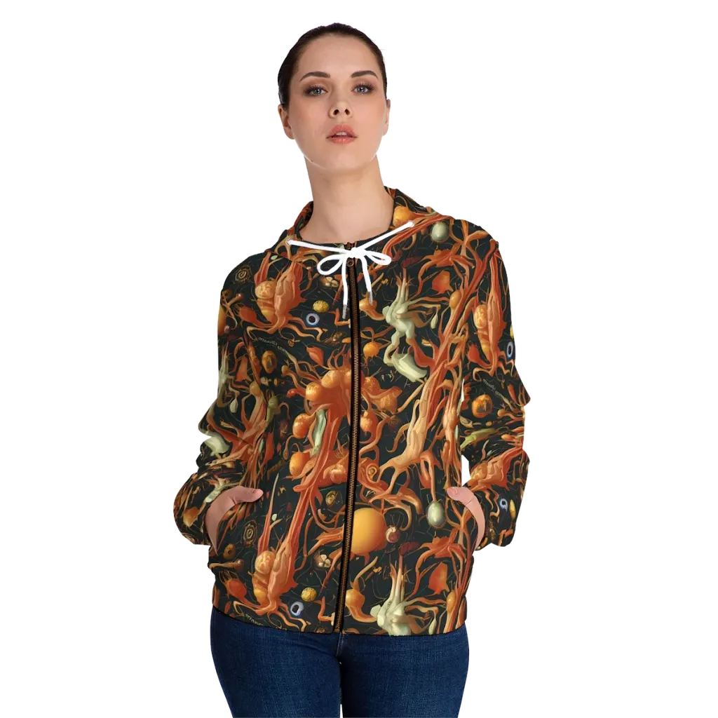 Bosschaert's Nebula on Women's Full-Zip Hoodie — Front On Person