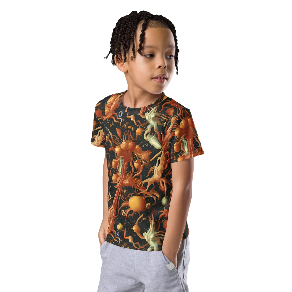 Bosschaert's Nebula on Kids Crew Neck T-Shirt — Left Front