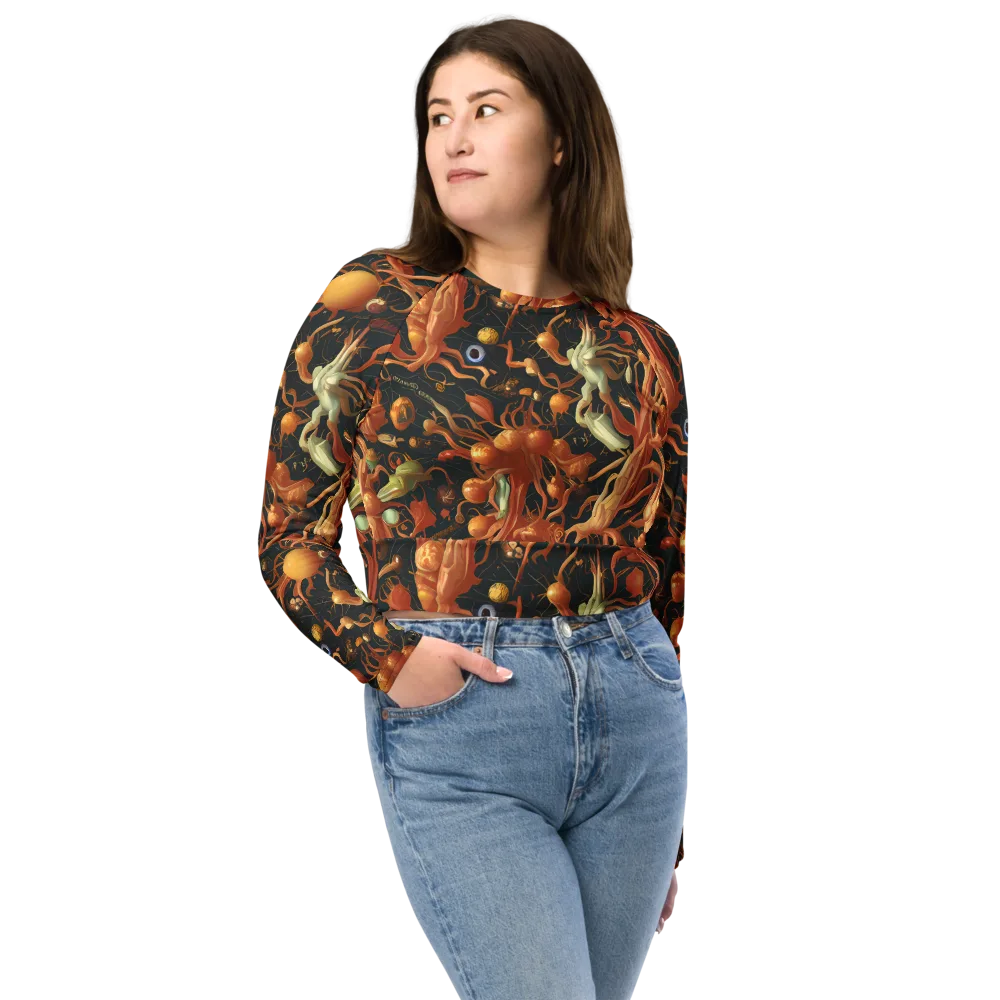 Bosschaert's Nebula on Long Sleeve Crop Top — Front