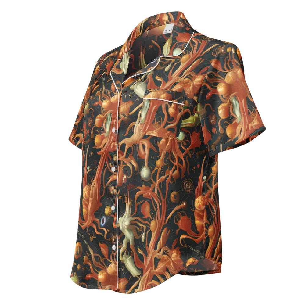 Bosschaert's Nebula on Women's Short Sleeve Pajama Top — Left Front