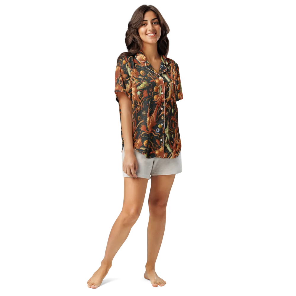 Bosschaert's Nebula on Women's Short Sleeve Pajama Top — Front
