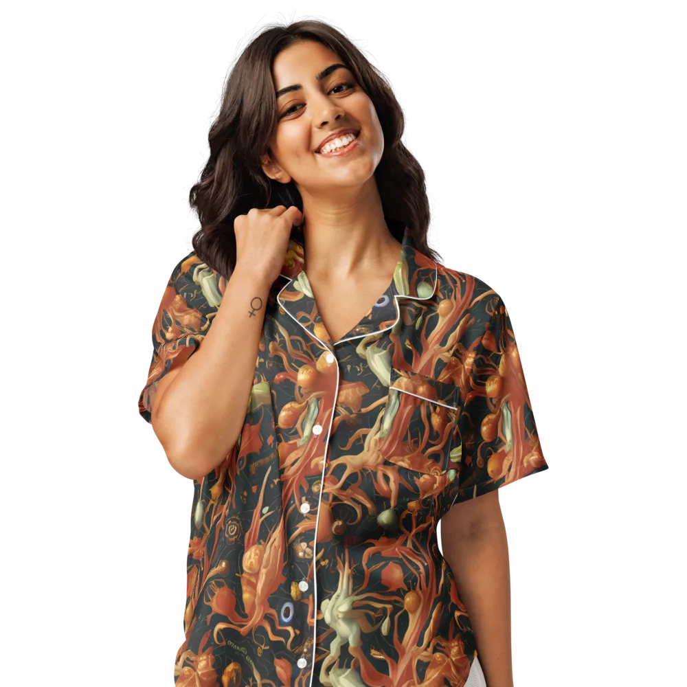 Bosschaert's Nebula on Women's Short Sleeve Pajama Top — Front