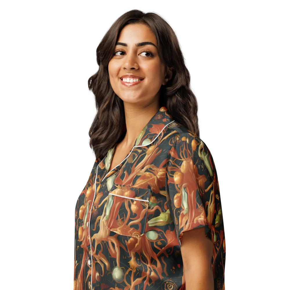 Bosschaert's Nebula on Women's Short Sleeve Pajama Top — Left Front