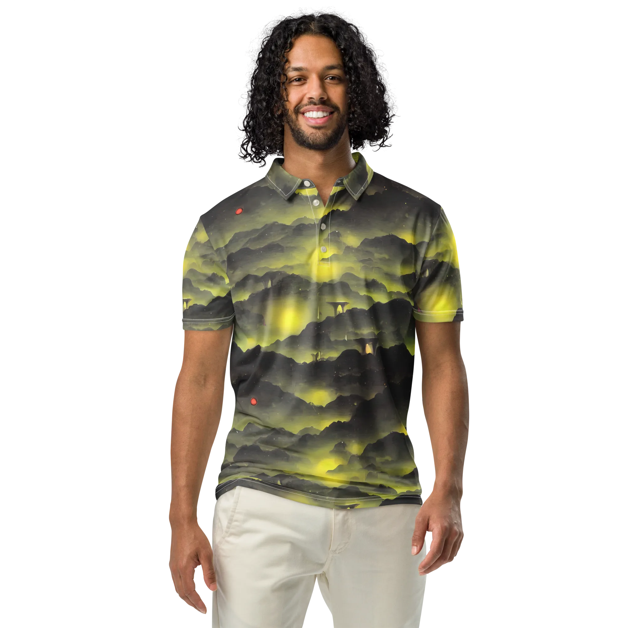 Spectral Isle on Men's Slim Fit Polo Shirt — Front