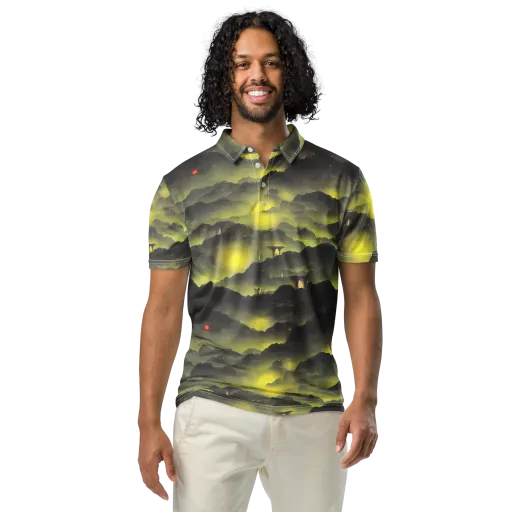 Spectral Isle on a Men's Slim Fit Polo Shirt