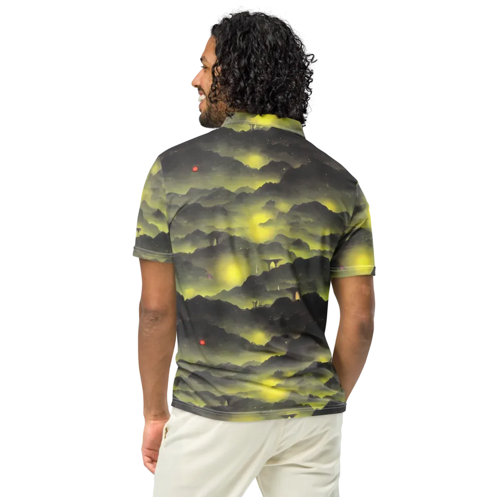 Spectral Isle on Men's Slim Fit Polo Shirt — Back