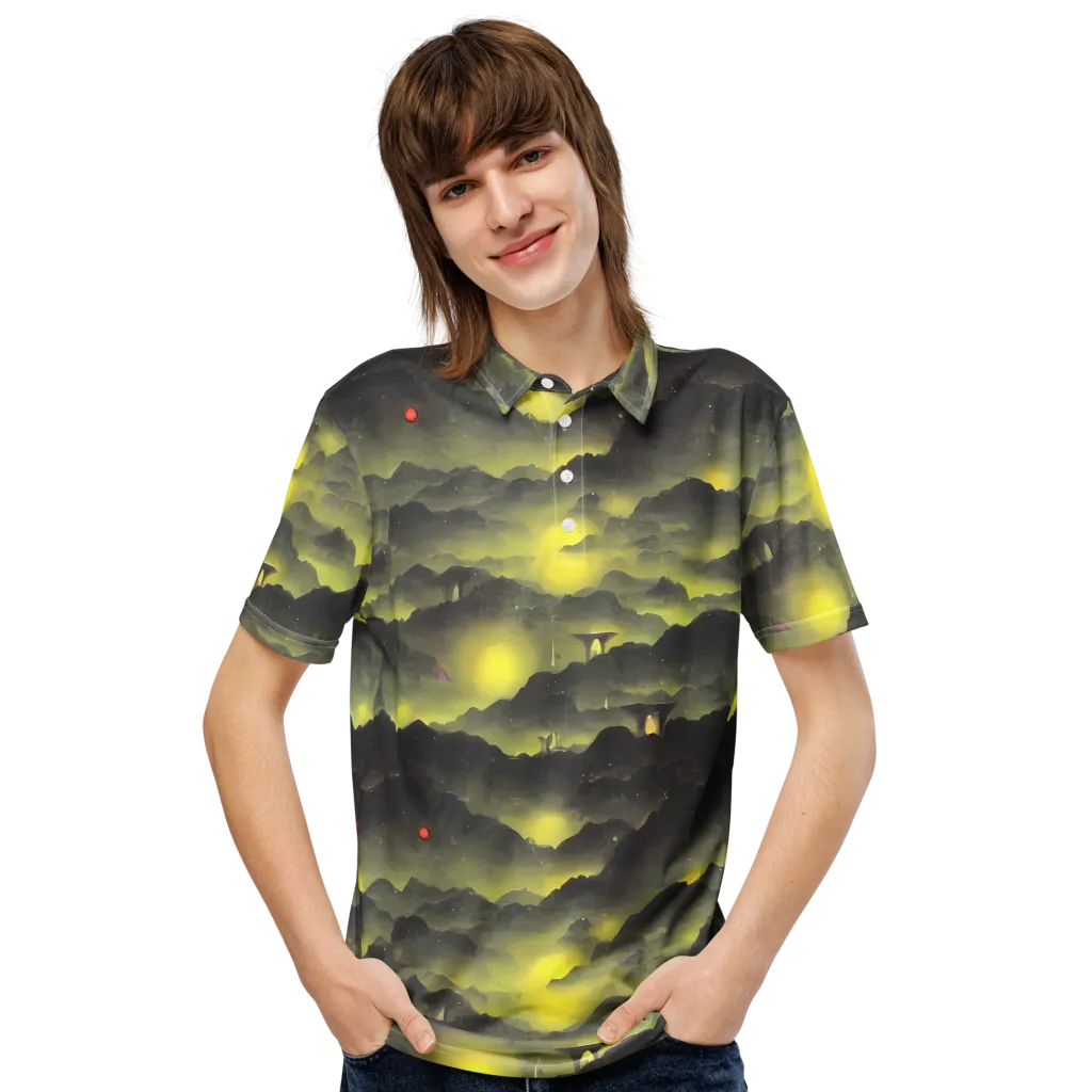 Spectral Isle on Men's Slim Fit Polo Shirt — Front