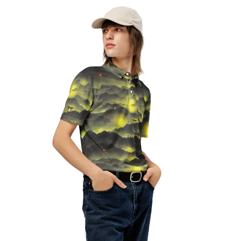 Spectral Isle on Men's Slim Fit Polo Shirt — Right Front