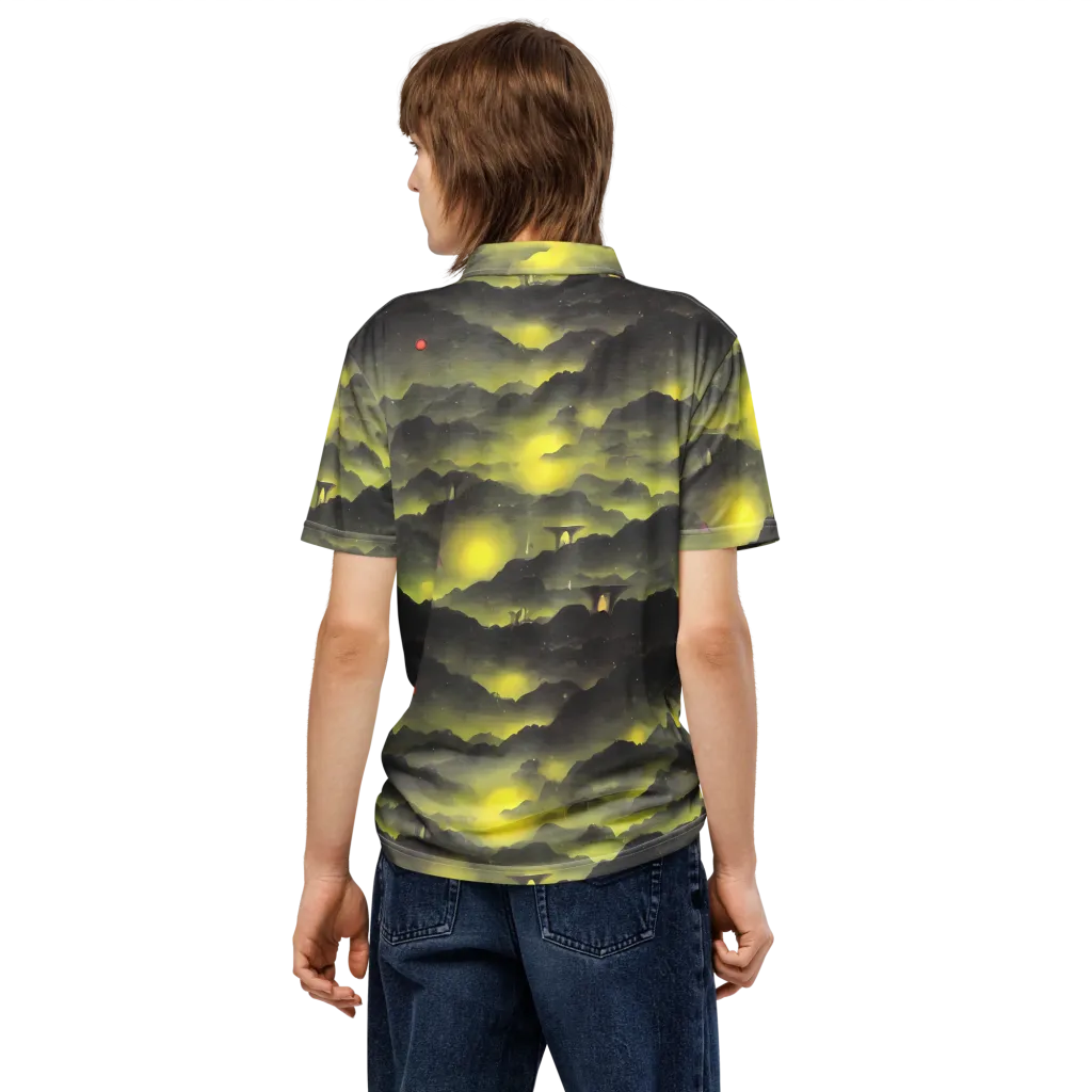 Spectral Isle on Men's Slim Fit Polo Shirt — Back