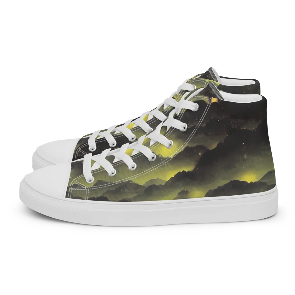 Spectral Isle on Men's High Top Canvas Shoes — Left