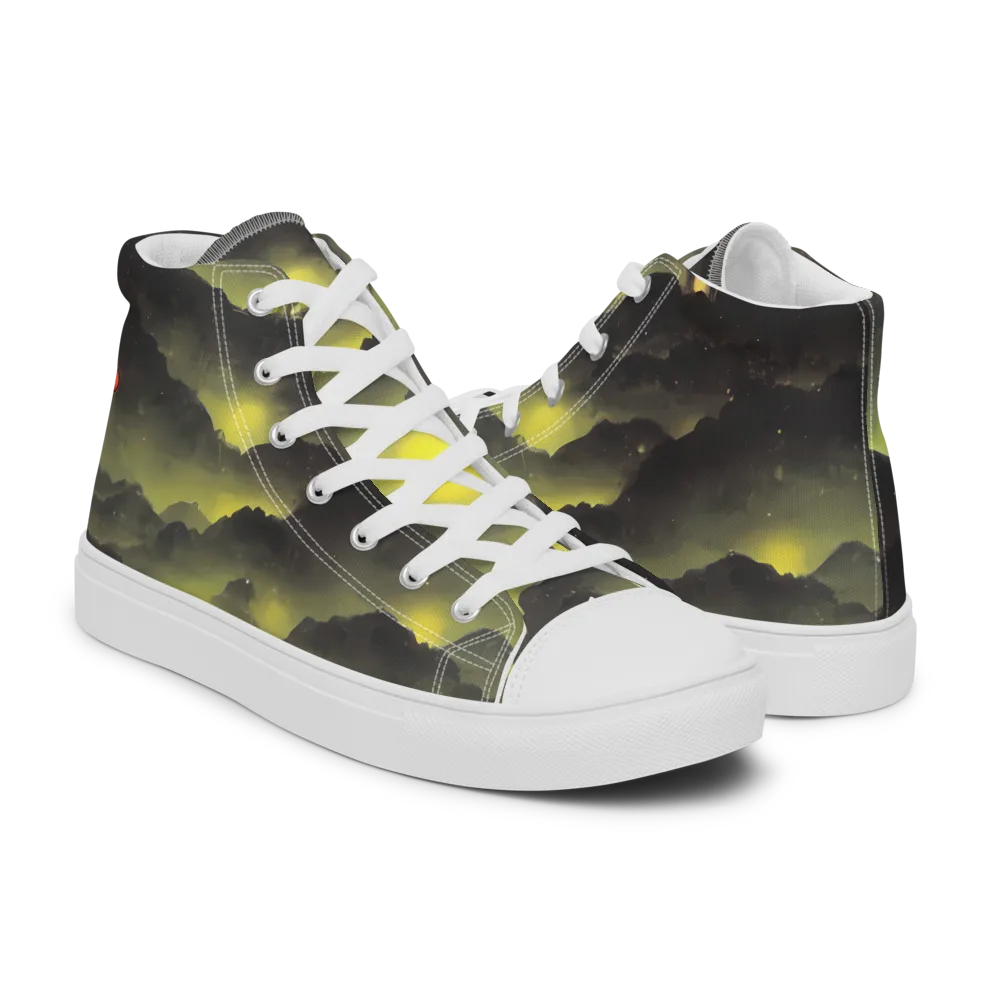 Spectral Isle on Men's High Top Canvas Shoes — Right