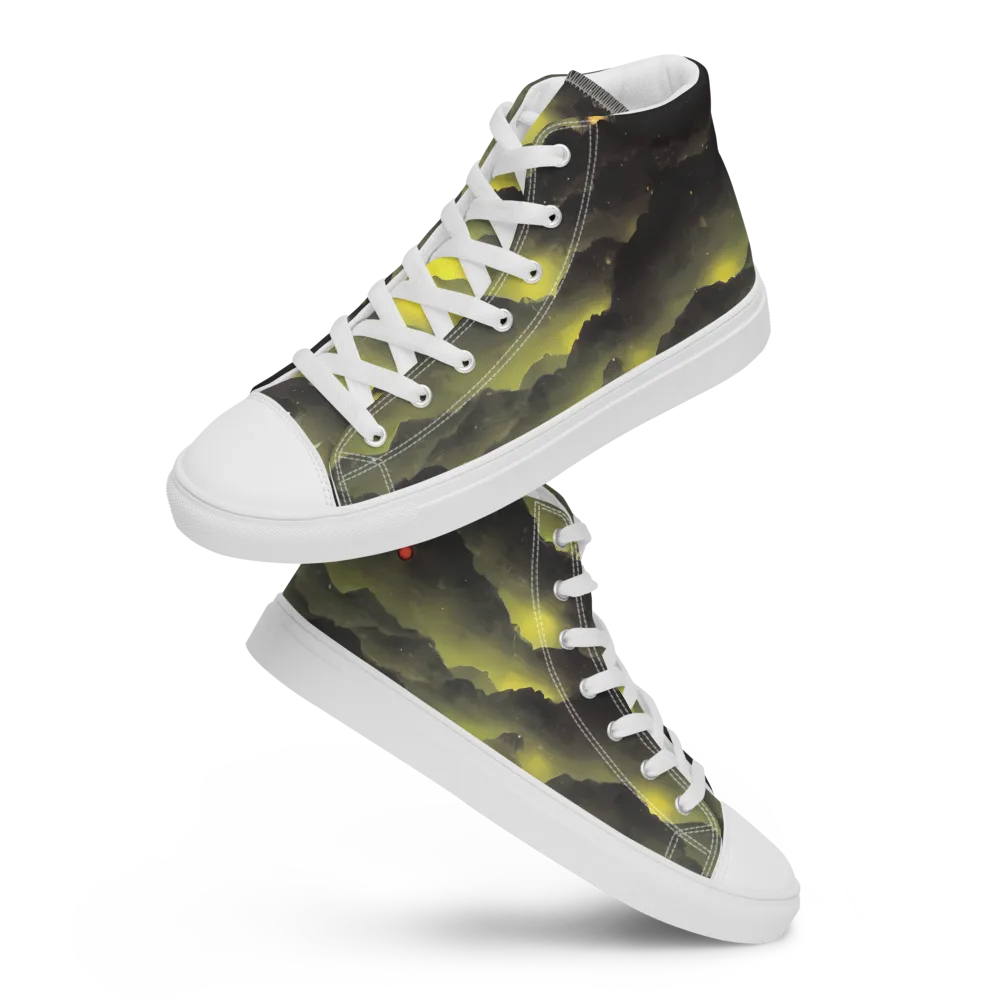 Spectral Isle on Men's High Top Canvas Shoes — Front