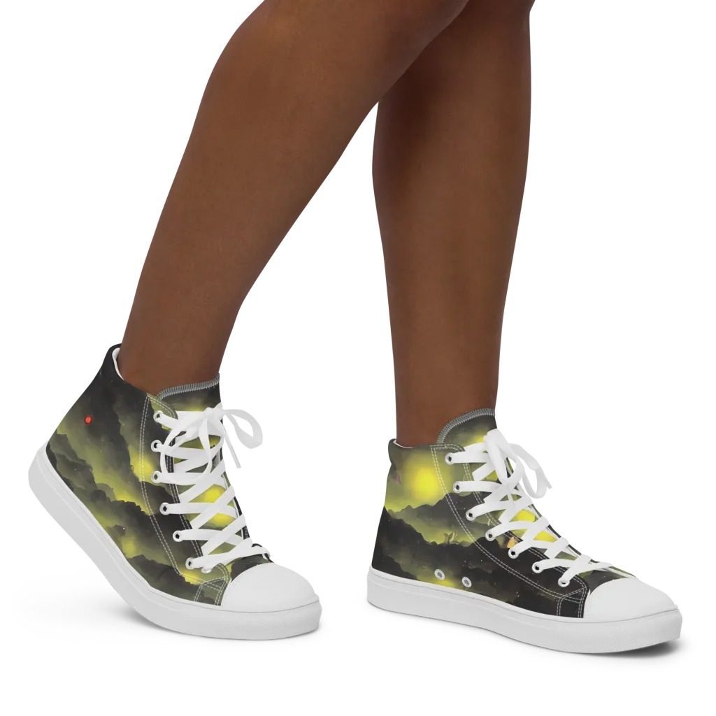 Spectral Isle on Women's High Top Canvas Shoes — Right