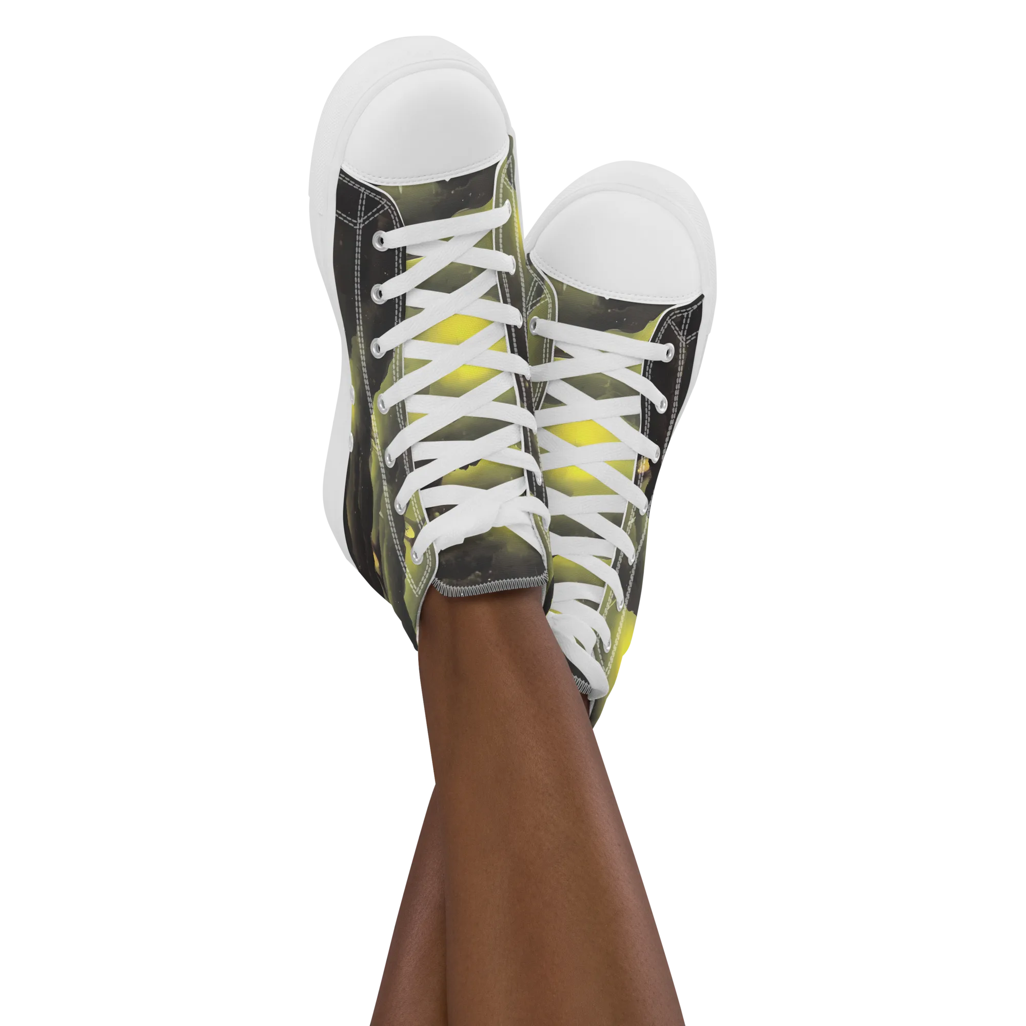 Spectral Isle on Women's High Top Canvas Shoes — Front