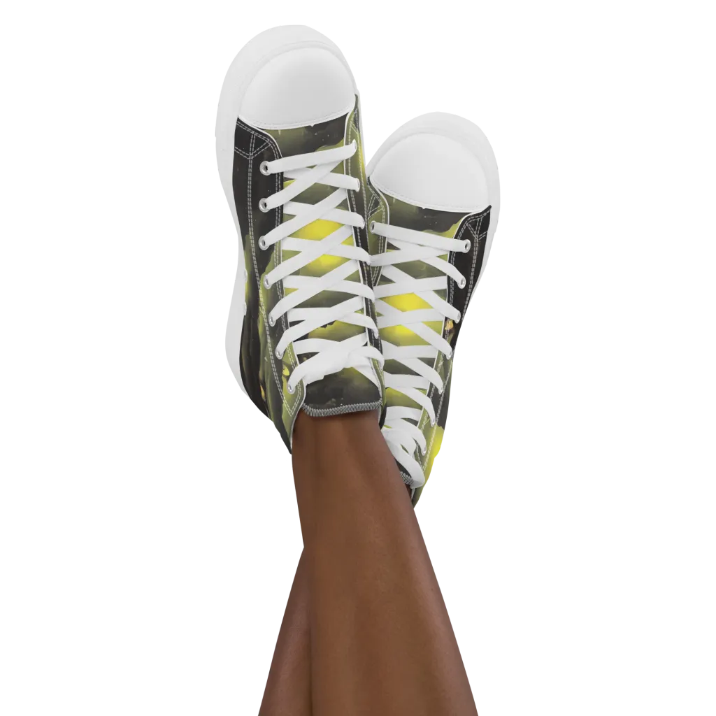Spectral Isle on Women's High Top Canvas Shoes — Front