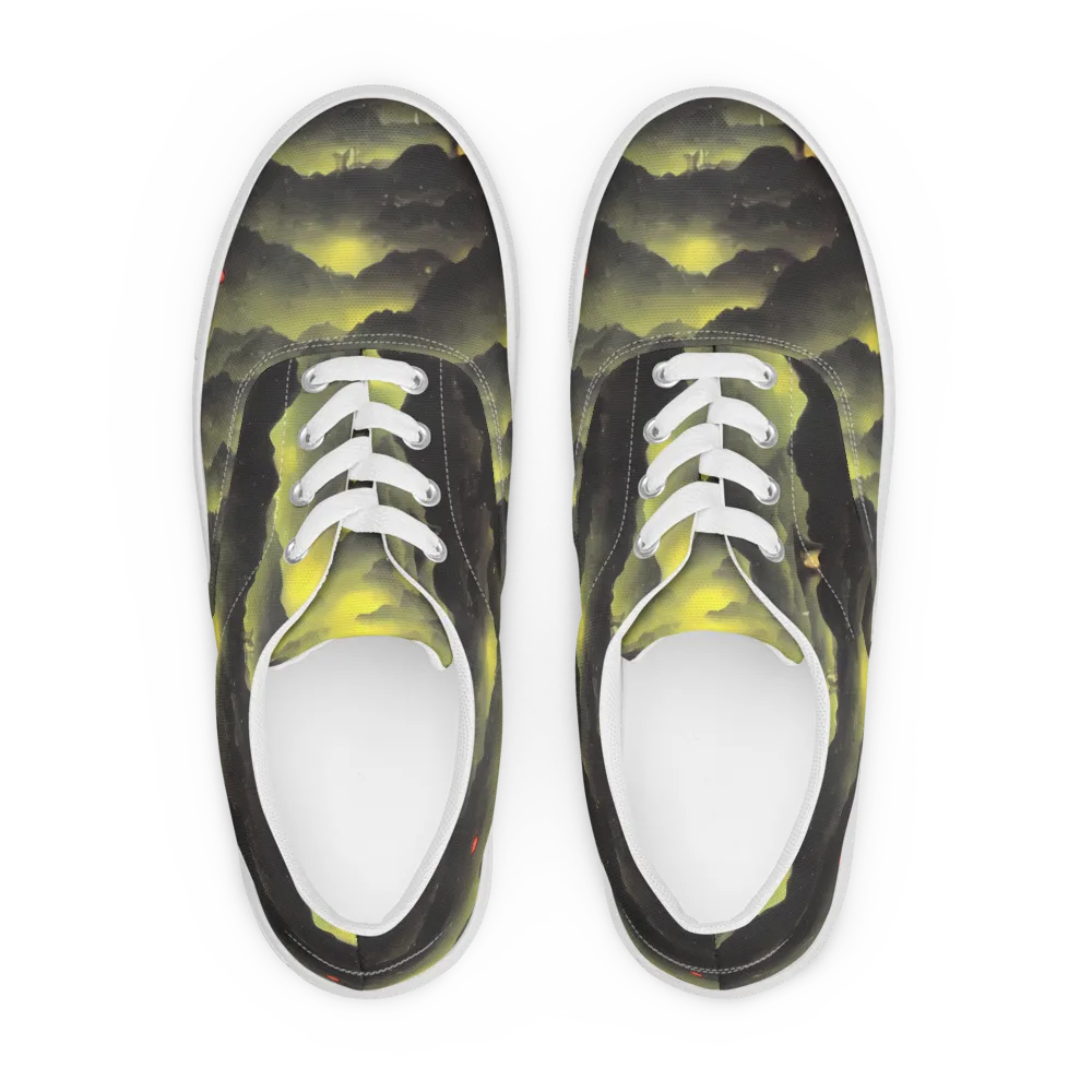 Spectral Isle on Men's Lace-Up Canvas Shoes — Front