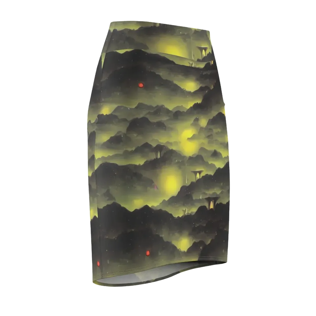 Spectral Isle on Pencil Skirt — Front Side