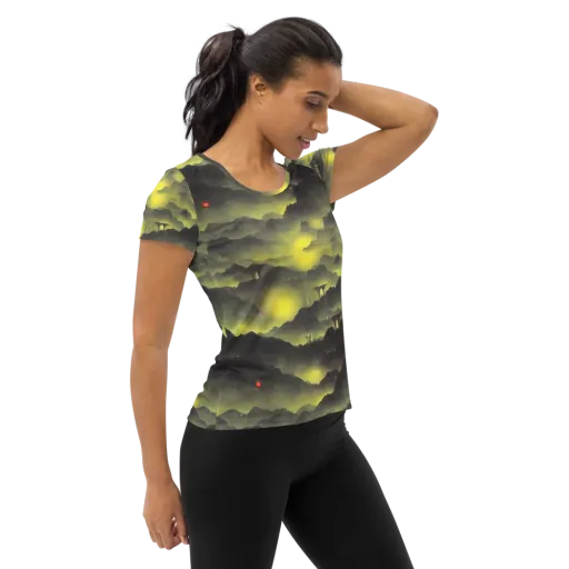 Spectral Isle on a Women's Athletic T-Shirt