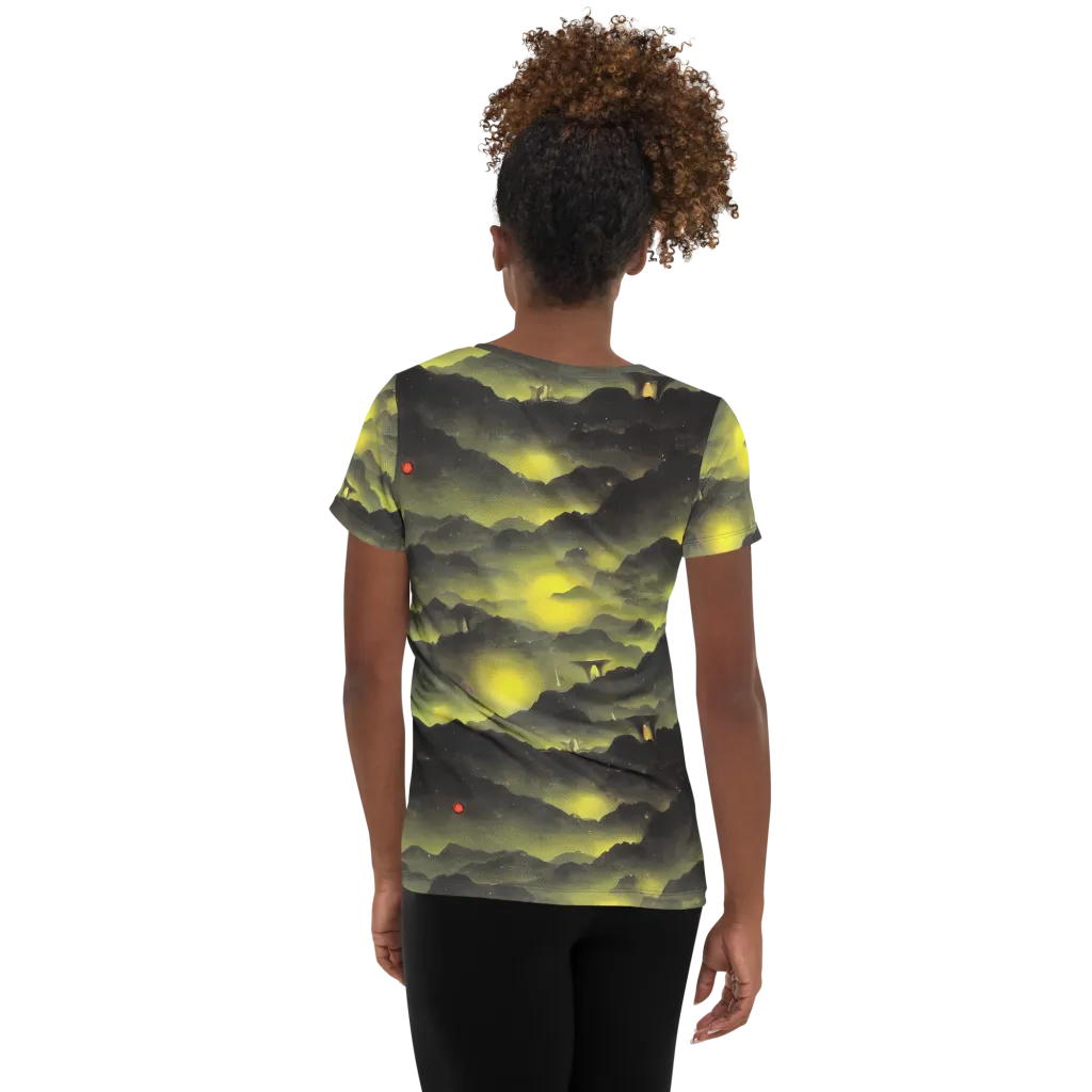 Spectral Isle on Women's Athletic T-Shirt — Back