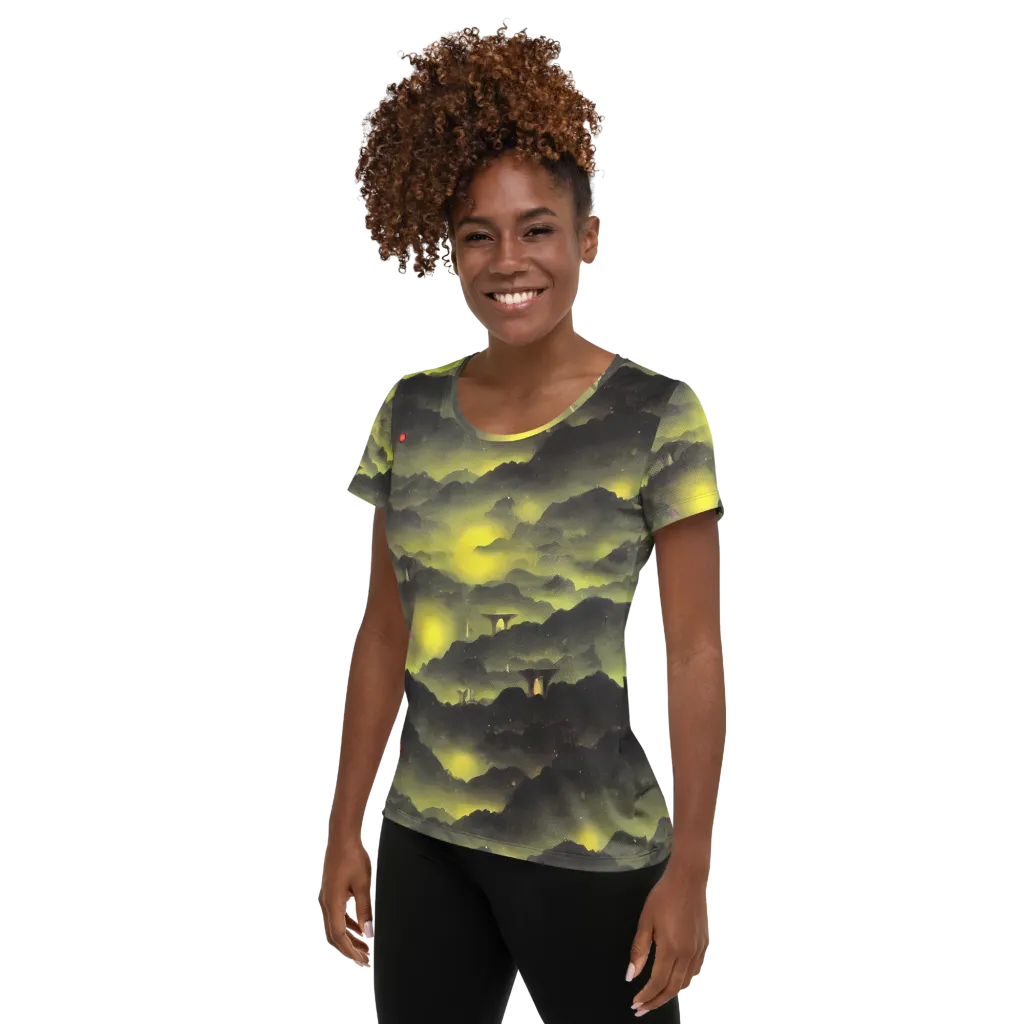 Spectral Isle on Women's Athletic T-Shirt — Left