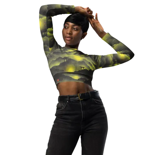 Spectral Isle on a Long Sleeve Crop Top