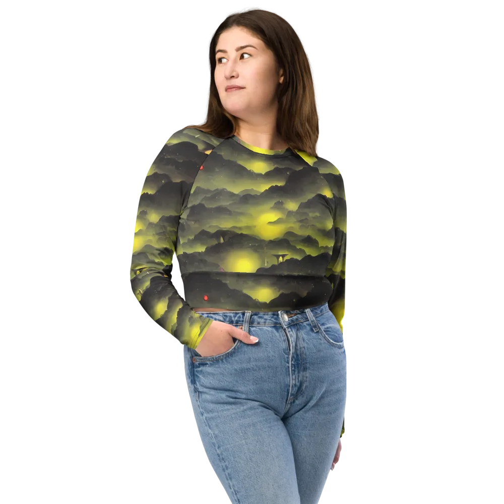 Spectral Isle on Long Sleeve Crop Top — Front