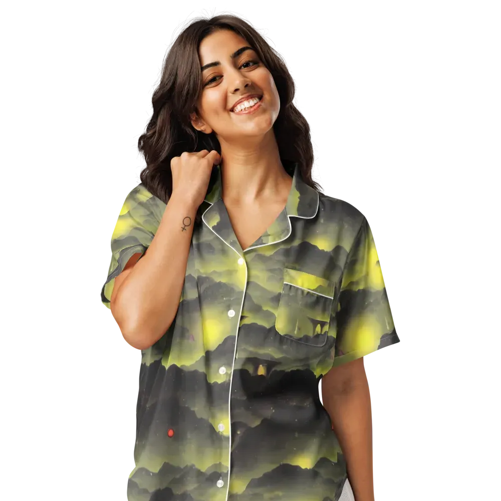 Spectral Isle on Women's Short Sleeve Pajama Top — Front