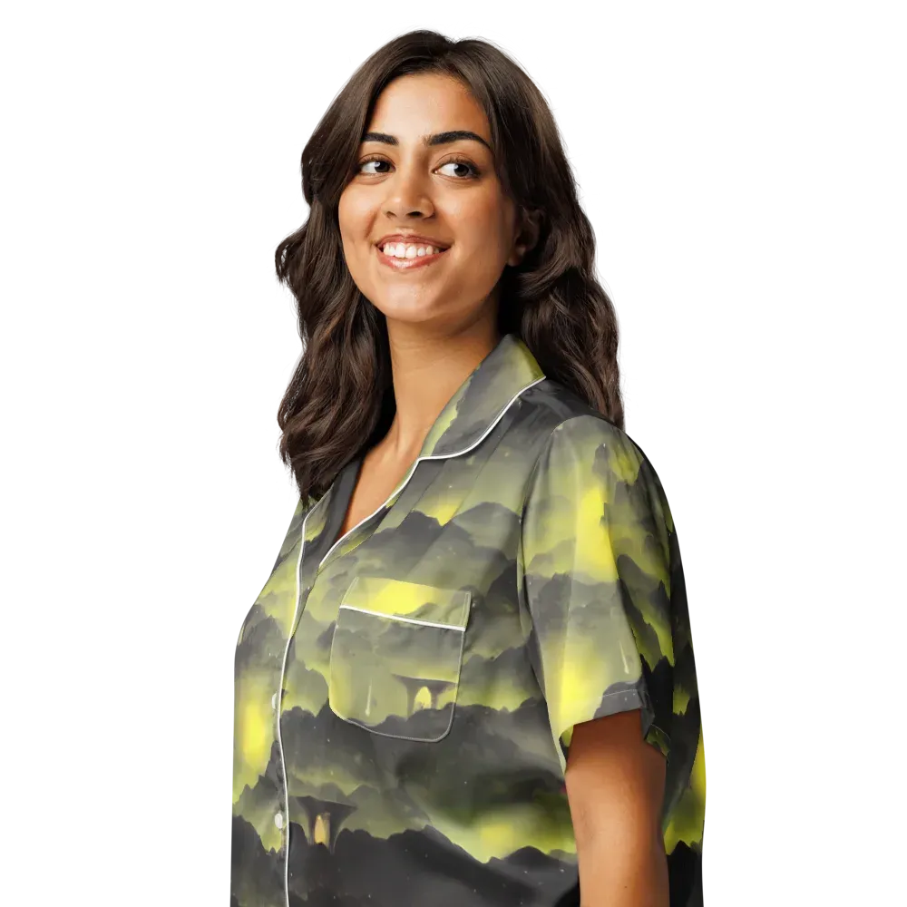 Spectral Isle on Women's Short Sleeve Pajama Top — Left Front