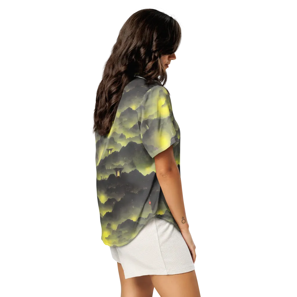 Spectral Isle on Women's Short Sleeve Pajama Top — Right Back