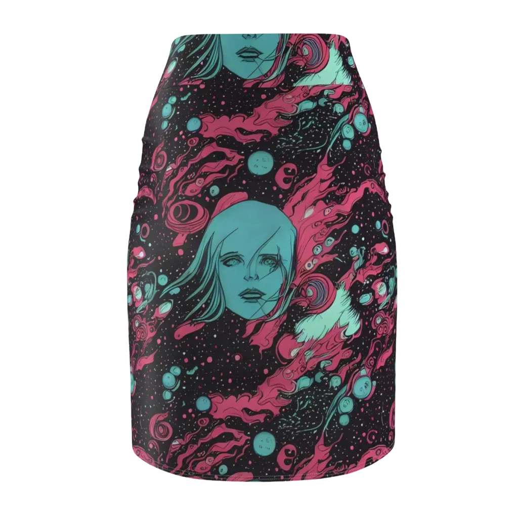 Spectral Dreamer on Pencil Skirt — Back