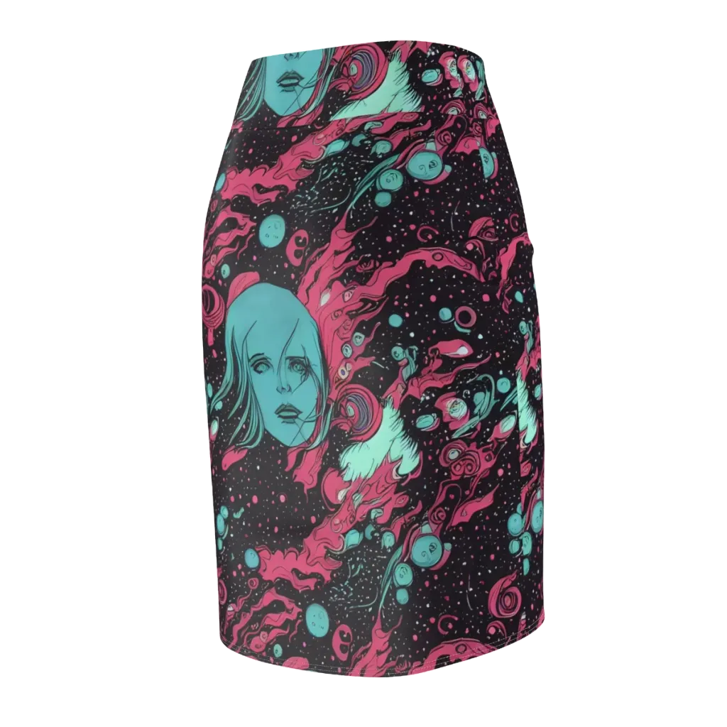 Spectral Dreamer on Pencil Skirt — Back Side