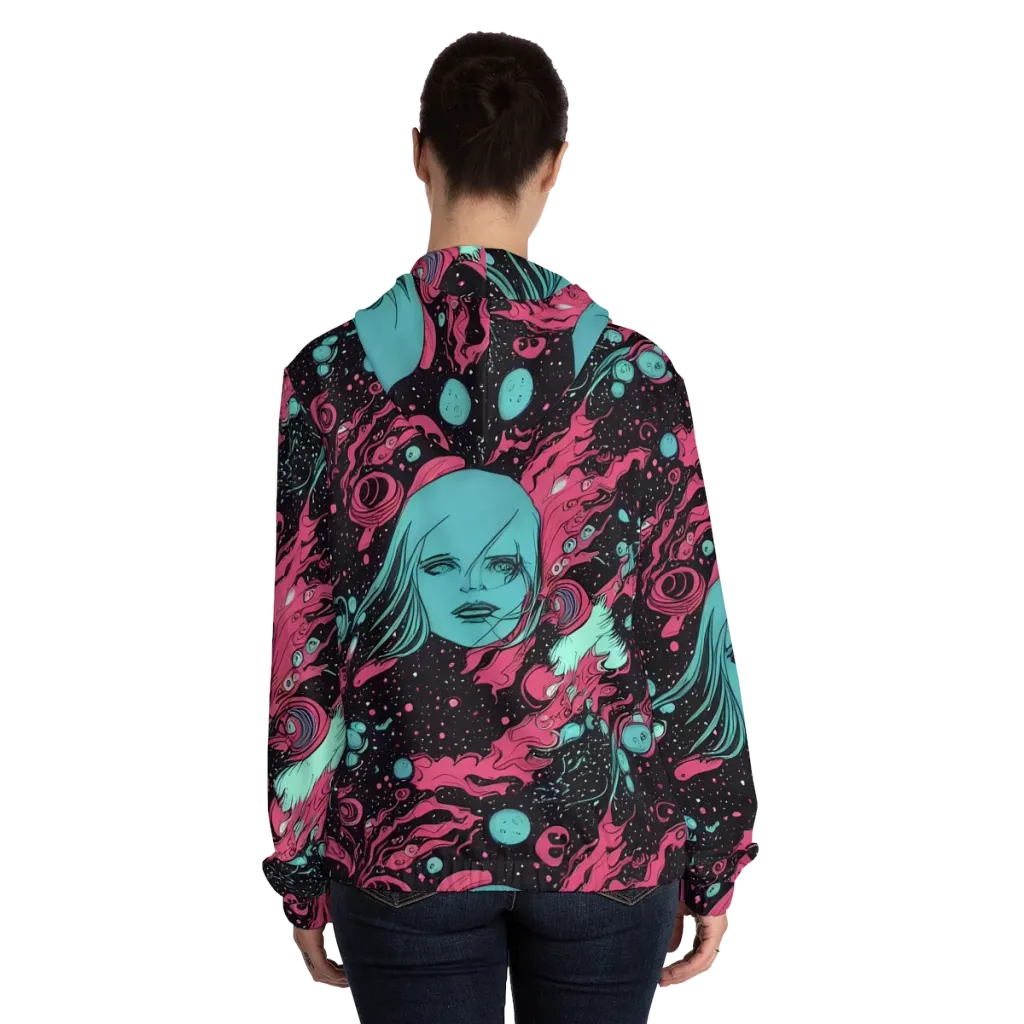 Spectral Dreamer on Women's Full-Zip Hoodie — Back On Person