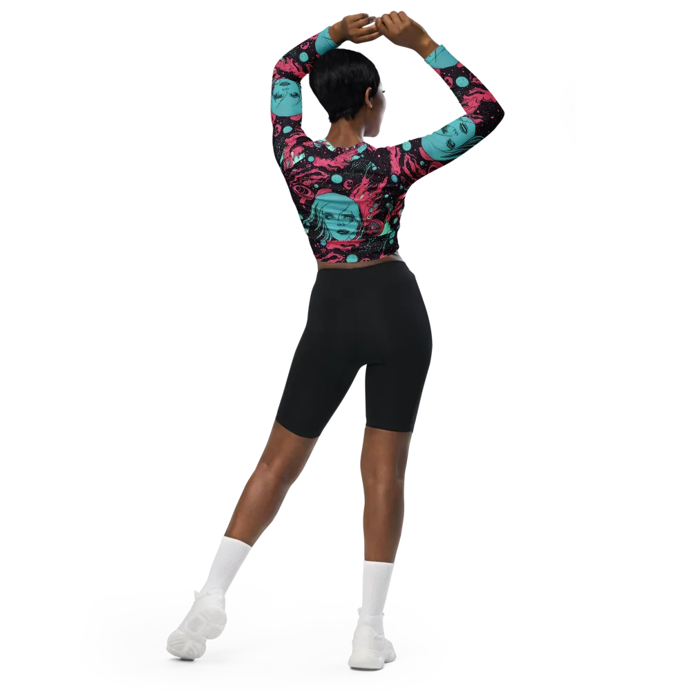 Spectral Dreamer on Long Sleeve Crop Top — Back