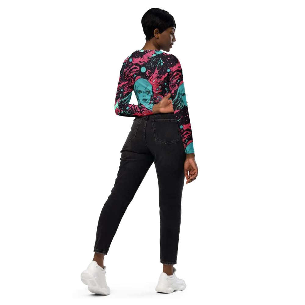 Spectral Dreamer on Long Sleeve Crop Top — Right Back