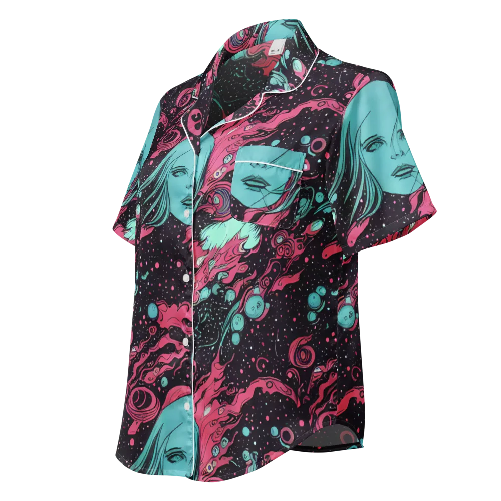 Spectral Dreamer on Women's Short Sleeve Pajama Top — Left Front