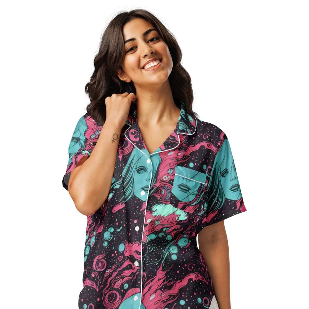 Spectral Dreamer on Women's Short Sleeve Pajama Top — Front