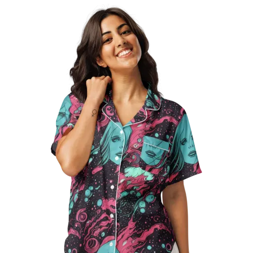 Spectral Dreamer on a Women's Short Sleeve Pajama Top
