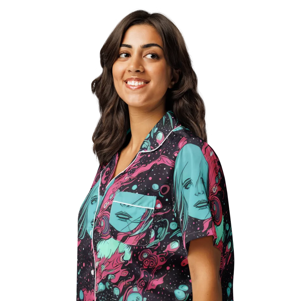 Spectral Dreamer on Women's Short Sleeve Pajama Top — Left Front