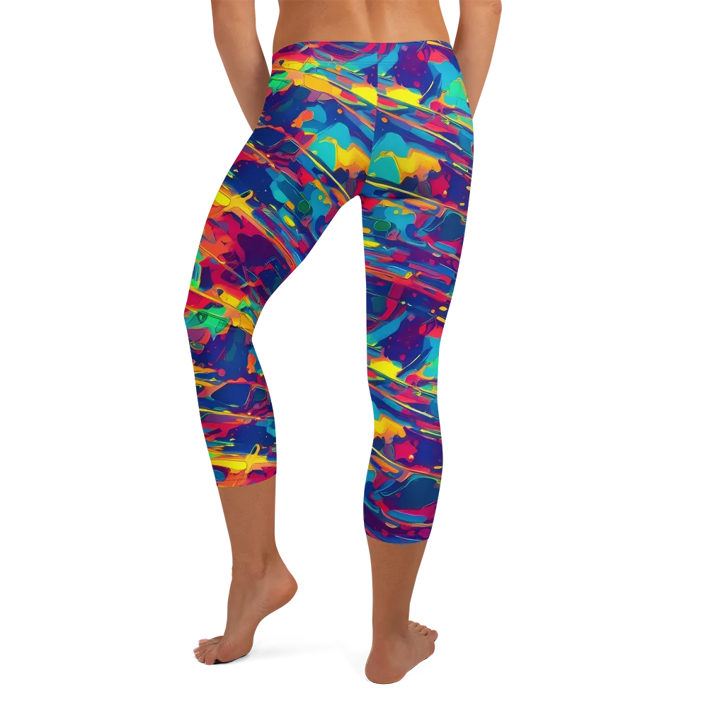 Spectrum Streaks on Capri Leggings — Back
