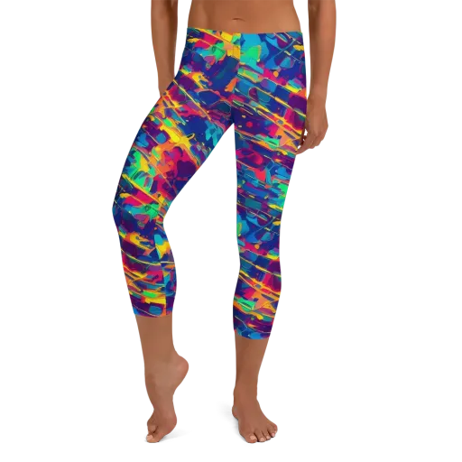 Spectrum Streaks on a Capri Leggings