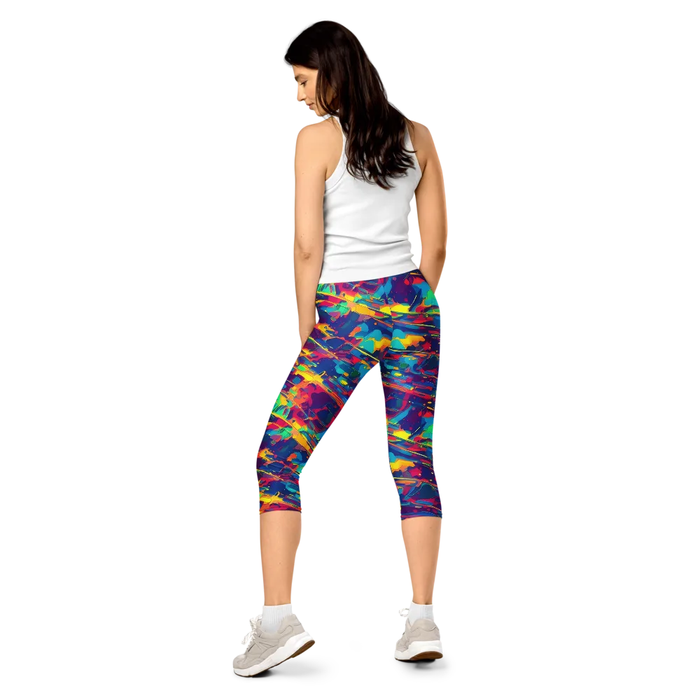 Spectrum Streaks on Capri Leggings — Back