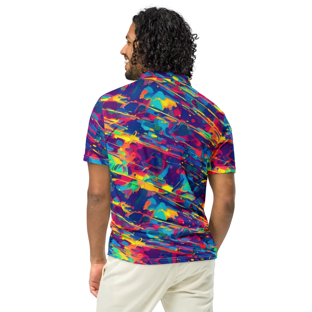Spectrum Streaks on Men's Slim Fit Polo Shirt — Back