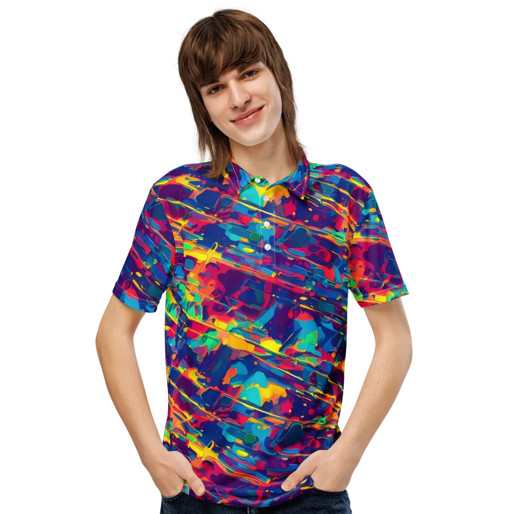 Spectrum Streaks on Men's Slim Fit Polo Shirt — Front