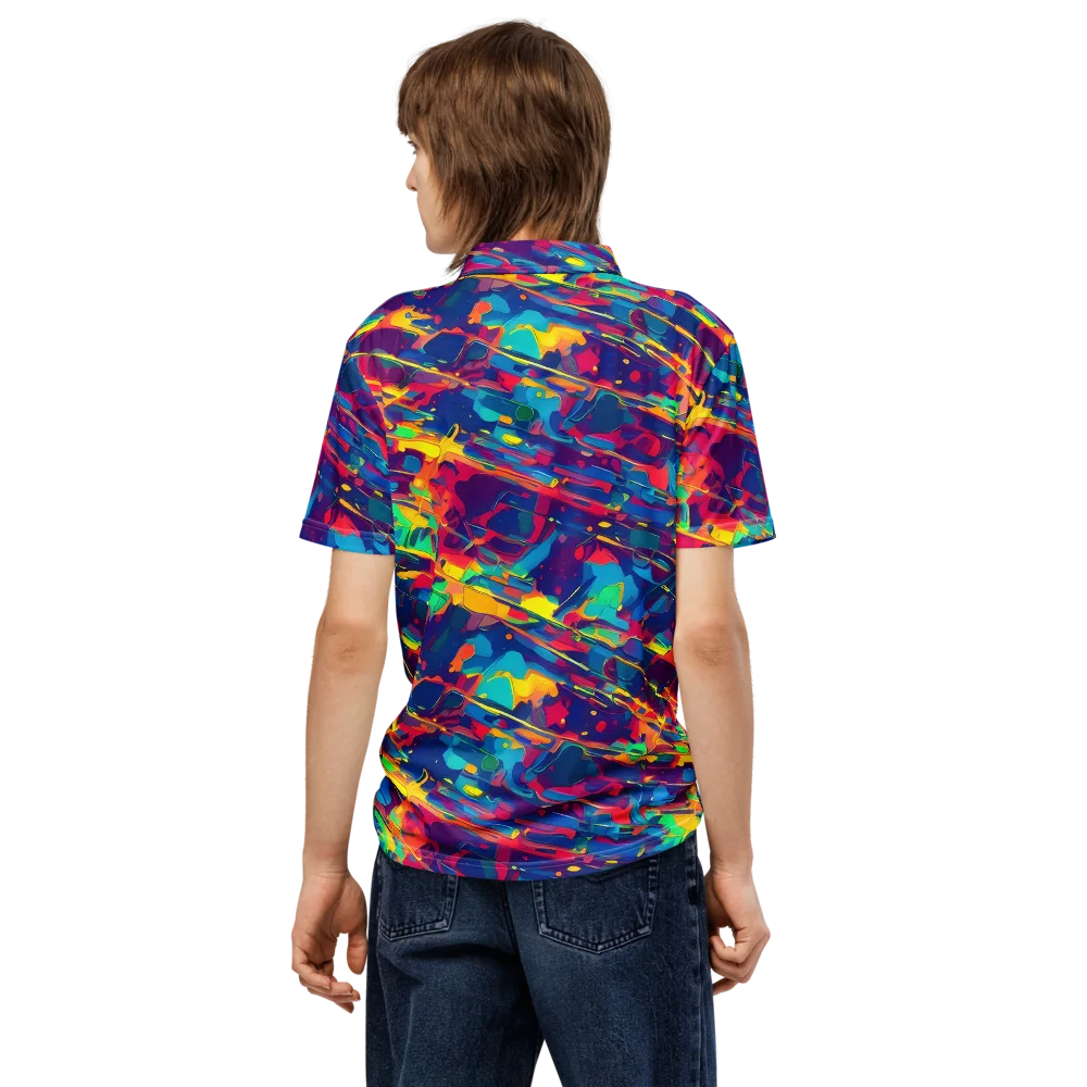 Spectrum Streaks on Men's Slim Fit Polo Shirt — Back